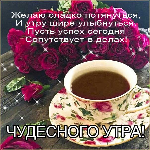 доброе утро чудесного солнечного дня, прекрасное утро, ласкового утра, радостного утра, приятного утра, энергичного утра, феерического утра, насыщенного радостью утра