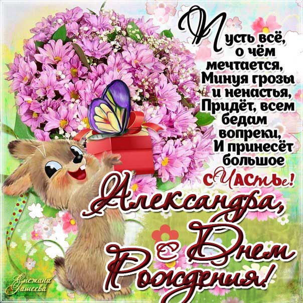 Александра с днем рождения гиф