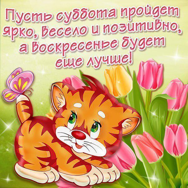 Позитивная открытка Суббота